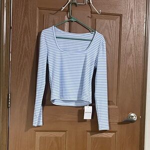 Classic Blue Striped Long Sleeve Top